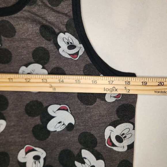 Disney Mickey Mouse Women's Tank Top Shirt Medium Graphics Gray Black - Picture 5 of 6
